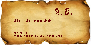 Ulrich Benedek névjegykártya