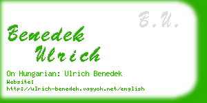 benedek ulrich business card